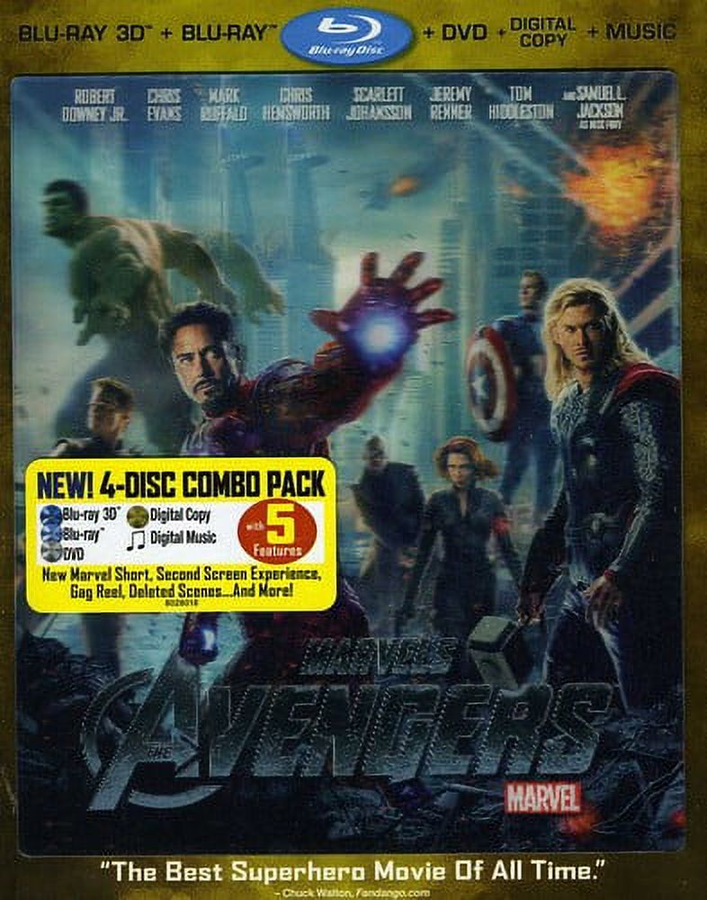 lakeshorepc The Avengers (Blu-ray/DVD, 2012, 4-Disc Set, Includes Digital Copy 3D/2D) Slip Cover New with box/tags - image 1 of 2