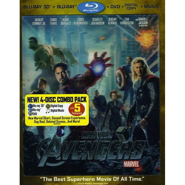 lakeshorepc The Avengers (Blu-ray/DVD, 2012, 4-Disc Set, Includes Digital Copy 3D/2D) Slip Cover New with box/tags