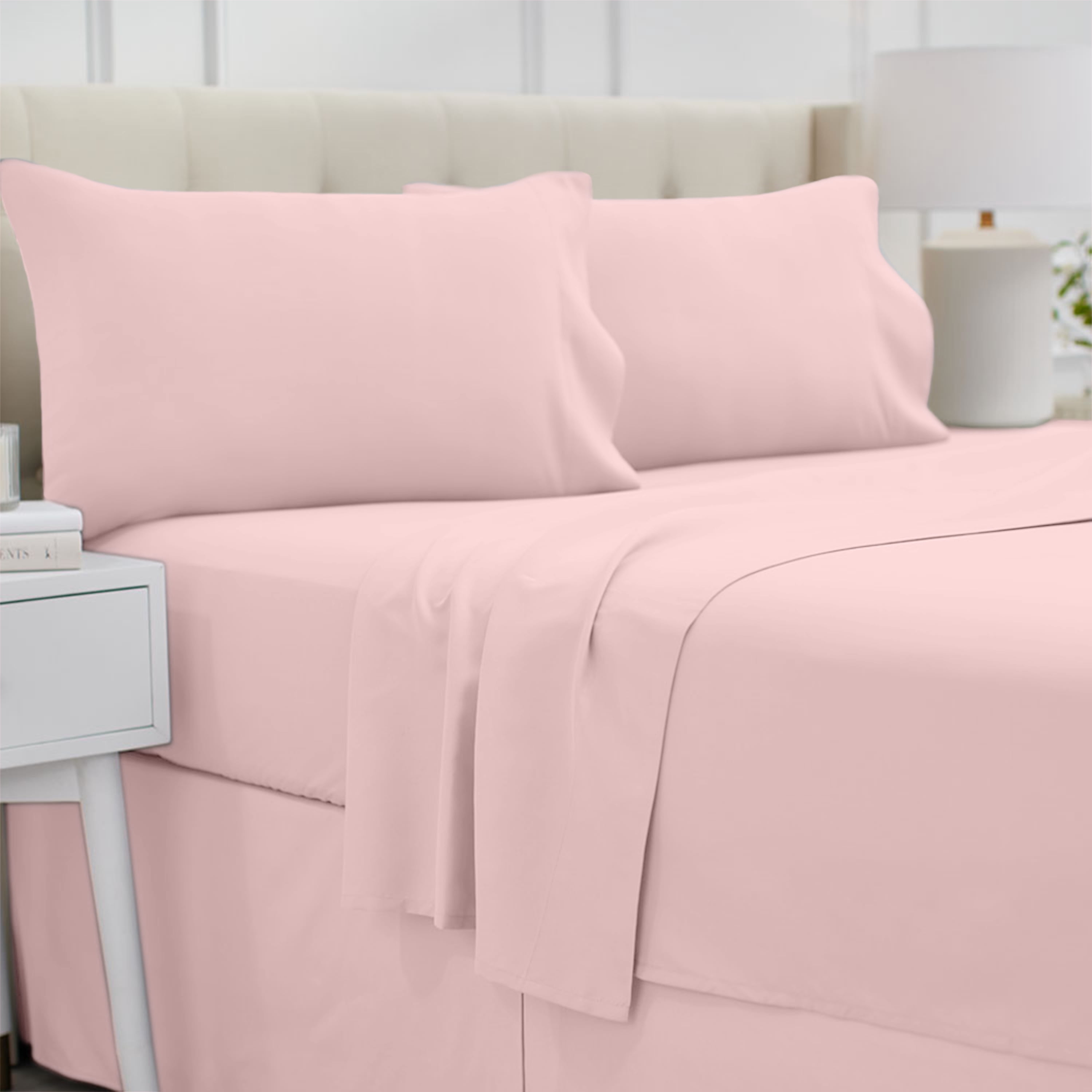 lalaLOOM Queen Bed Sheet Set, Soft Microfiber Bedding, Deep Pocket, 4 ...