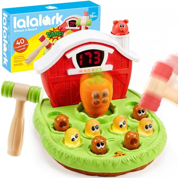 lalalark Whack Game Mole for Toddlers 2 3, Pounding Game with Light & Sound, Interactive Educational Toy with 4 Modes & 40 Levels, Baby Toy for Early Learning, Christmas Birthday Gift for Kids 4 5