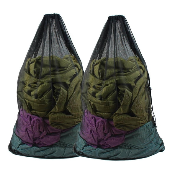 Lamgoa 2-Pack Mesh Laundry Bag, Drawstring Backpack, Mesh bags with locking drawstring, Breathable Design, Machine Washable, 24 x 35 Inches