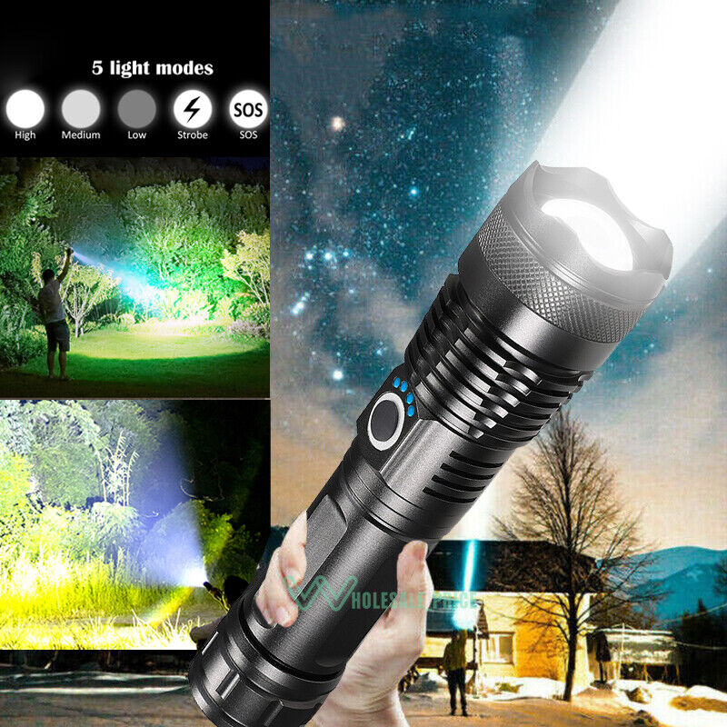 lamparas de mano recargables led linternas alta potencia 9000000 lumens potente