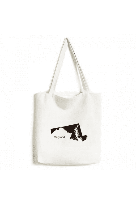 USA Map Outline Tote Canvas Bag Shopping Satchel Casual Handbag