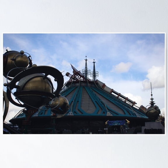 land Paris Space Mountain Retro Future De la Terre a la Lune Wall Decor, Unframed Canvas