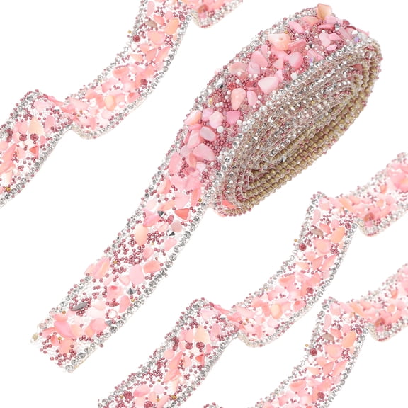 Landege Cuttable Rhinestone Ribbon Trim Roll for Costumes, Decorative Clothing Accessory, Stylish and Delicate Embellishment