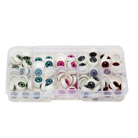 landege 100 Pcs Doll Eyeballs DIY Crafts Eyes Plastic Dolls EyeBall Eye Accessories - 1.2x1.2cm (Mixed Color)