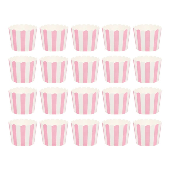 landege 100Pcs Exquisite Small Cake Cups Heat-resistant Muffin Cups for Baking (Pink)