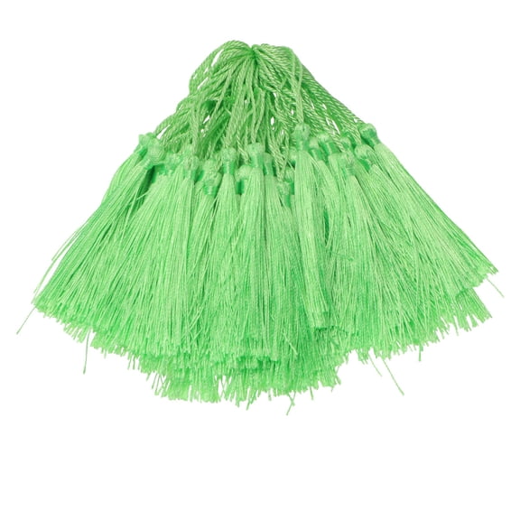 Landege 100pcs Light Green Tassel Hanging Decorations for Crafts, Bookmarks, Fan Pendants, Mobile Phone Charms, Tassel Pendants