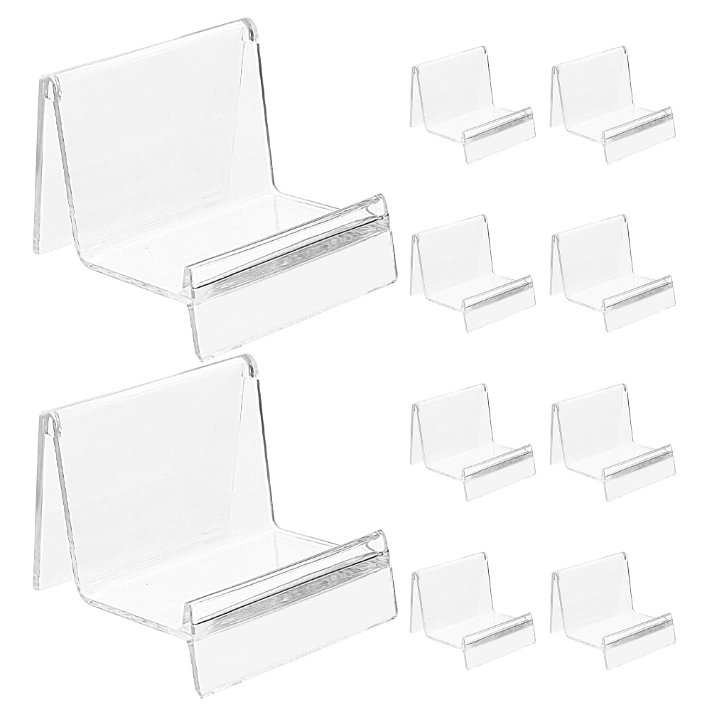 landege 10pcs Desktop Multipurpose Wallet Display Stand Transparent