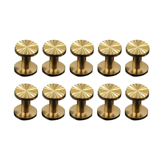 landege 10pcs Rivets Double Cap Rivet Tubular Brass Metal Studs Fastener Screws Rivet for DIY Craft Repairs Decoration Golden ( 10x4x10mm )