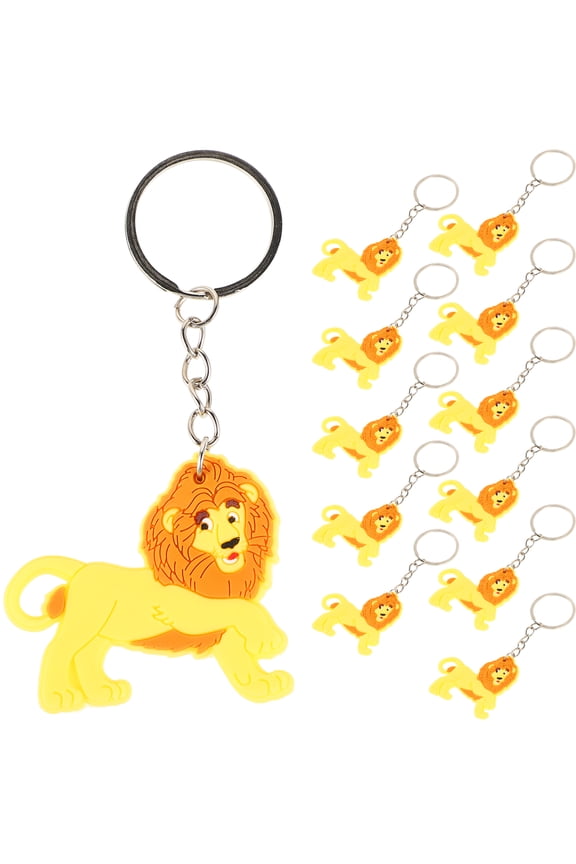Masteelf 12pcs Funny Animal Keychian Pendant Bag Decoration Hanging Charm Cartoon Lion Hanging Charm