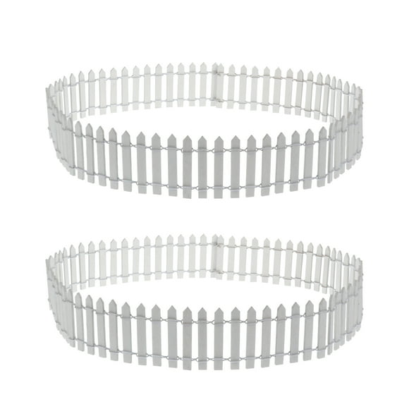 landege 2 Miniature Ornament Fence Wood Picket Fence Small Flower Pot Trim Fence for DIY Landscape Diorama Project Accessories 90X5cm White