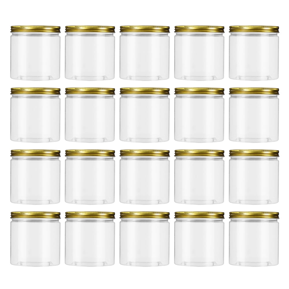 landege 20Pcs Plastic Jars Wide Mouth Bottles Portable Tea Jars Plastic ...