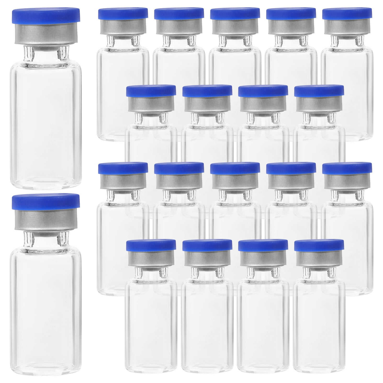 landege 20pcs Glass Vials Small Glass Storage Bottles Liquid Medicine
