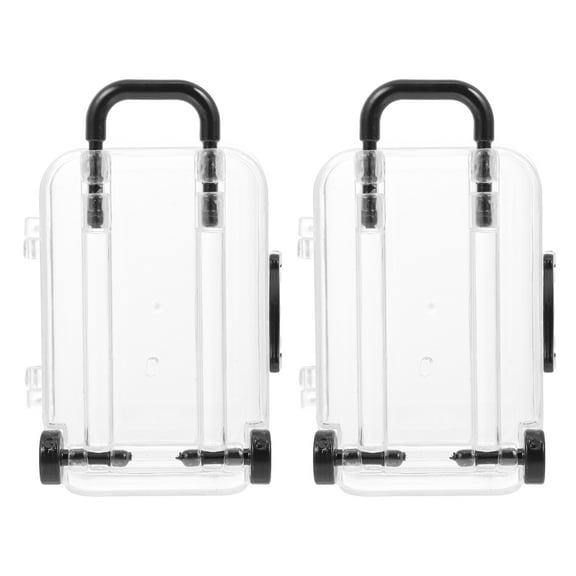 landege 2Pcs Creative Plastic Craft Jewelry Storage Boxes Suitcase Shaped Decors