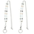 thumbnail image 1 of landege 2pcs Simple Bead Badge Clip Stainless Steel Chain Lanyard ID Cards Holder Necklace, 1 of 9