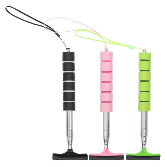 Landege 3-Pack Car Window and Side Mirror Squeegees with Retractable Telescopic Handle for Easy Cleaning