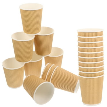 GINKGO 100 Pack 12 oz Disposable Paper Coffee Cups with Lids and ...