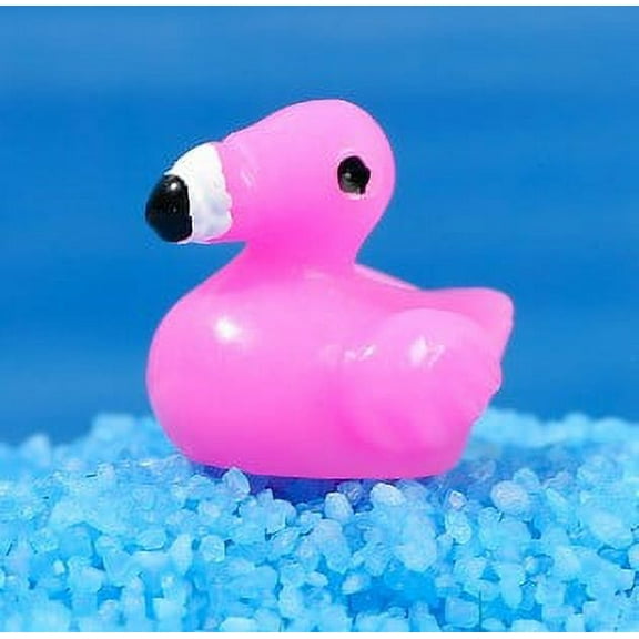 80pcs Mini Flamingo Figurines Tiny Resin Animal Dollhouse Bonsai Ornament Decors