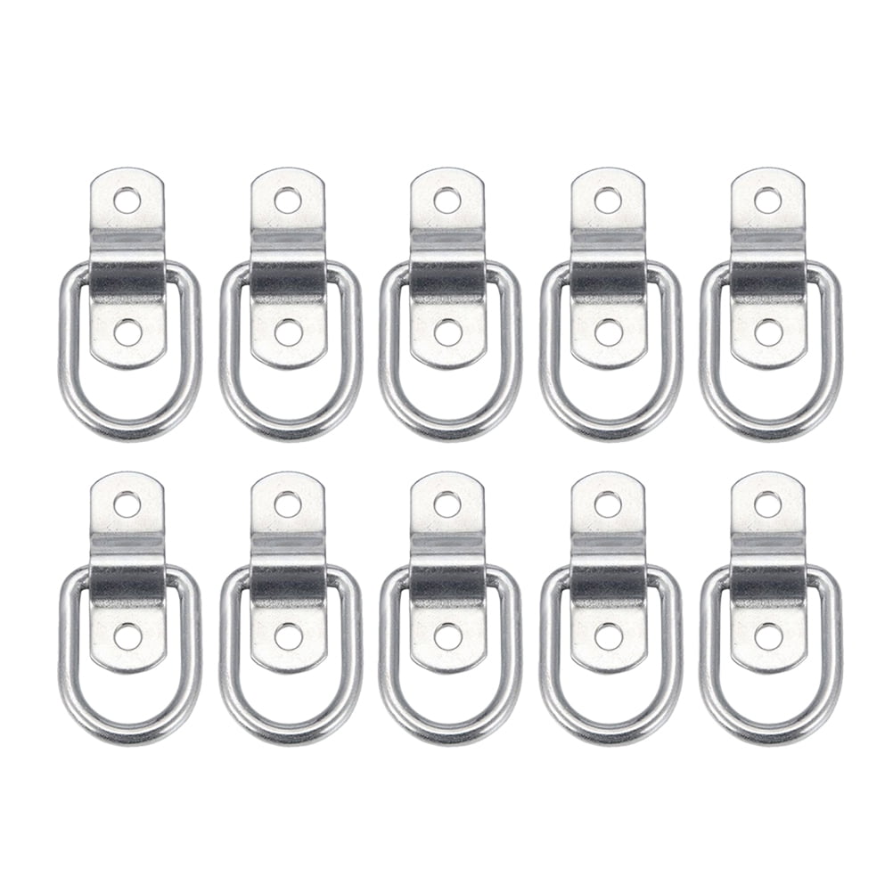 landege 8pcs 304 Stainless Steel Car Pull Hangers Tie Down Anchor Surface Mount Heavy Duty Breaking Strength Ring D-type Pull Ring for Trailer (Silver)