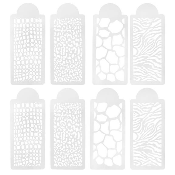 Landege 8pcs Geometric Painting Stencils and Cake Decorating Templates for Birthday Wedding Cake Mold Tools and Craft Stencil Set