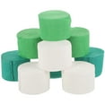 landege 9 Rolls Green and White Crepe Paper Streamers Jungle Theme