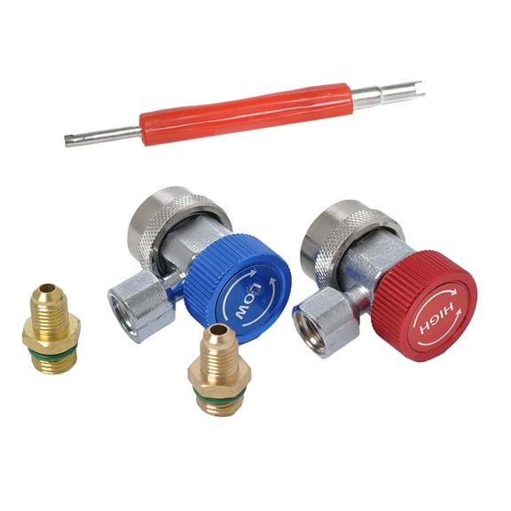 Landege Car A/C 134A Refrigerant Quick Coupler Adapter with Pressure Gauge Connector for Auto AC Systems
