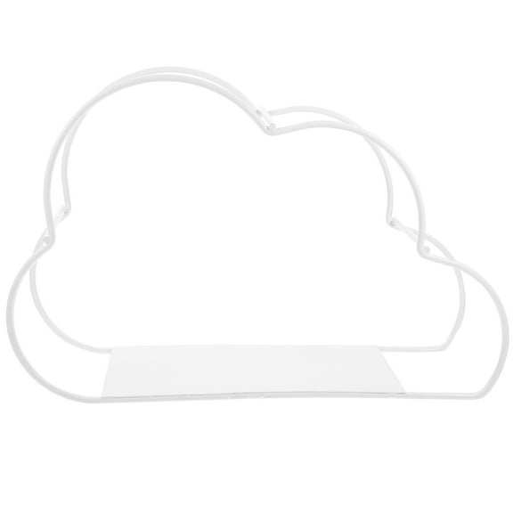 landege Cloud Shaped Desktop Book Rack Modern Metal Wire Bookshelf Simple Magazine Holder Rack for Home Office (White)