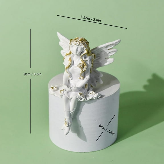 landege Enchanting Flower Fairy Resin Statue Delicate Wedding Decor Exquisite Angel Figurine Beautiful Fairy Ornament Desktop Small Fairy Statue