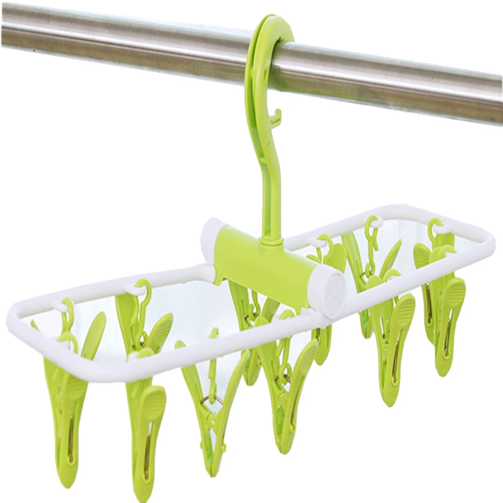 landege Foldable Clip and Drip Laundry Hanger with 12 Strong Pegs Clip