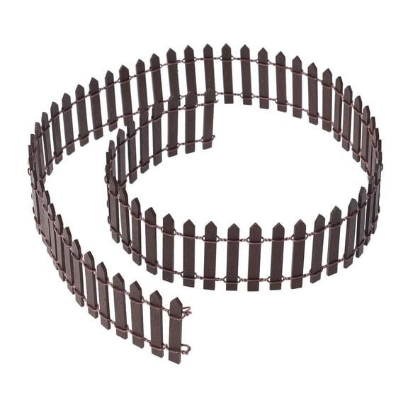 landege Miniature Fence Mini House Fairy Garden Plant Pot Decoration Bonsai Terrarium Ornament(Coffee)