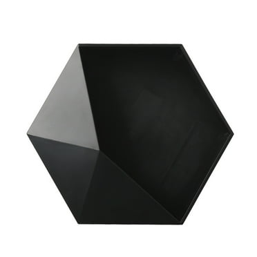 landege Nordic Hexagon Storage Rack Geometric Wall-mounted Storage Shelf Unique Home Wall Organizer Living Room Bedroom Decor (Black)