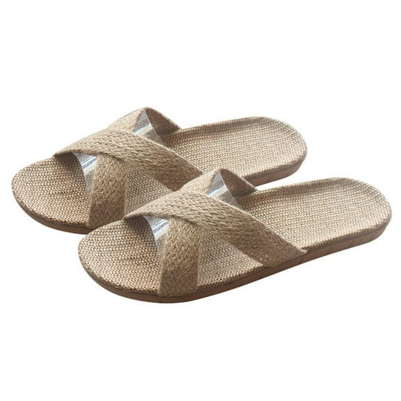 landege Spring Slipper Slippers Indoor Floor Shoes Sweat Absorbing Breathable Slippers for Men (Khaki 44-45 Yards 9.5US,8.5UK,43EU,10.8075Inch)