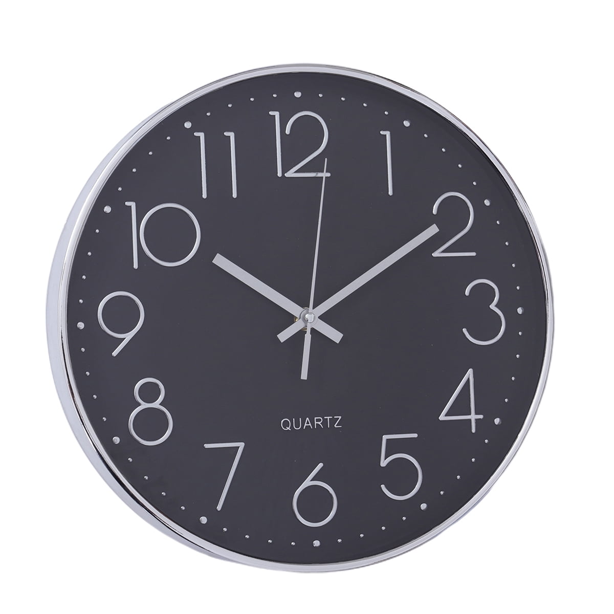 landege Wall Hanging Clock 3D Numbers Scale Plastic Wall Clock Mute