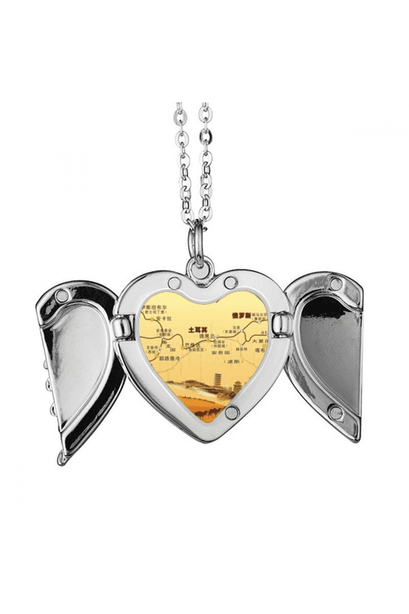 landmark camel desert journey silk road map angel wings necklpendant fashion