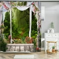 landscape shower curtain bathroom curtain polyester waterproof curtain
