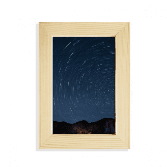 landscape stars lights night desktop display photo frame picture art painting 5x7 inch