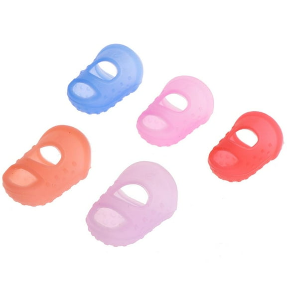lanema 1/5Pcs Sewing Finger Cots Quilting Finger Thimble Slip Silicone Finger Sleeves Fingertips Protectors Thimble