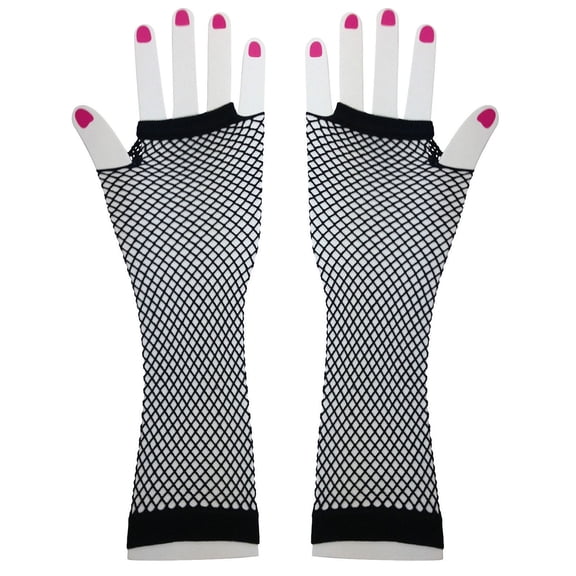 lanema 1 Pair Fashion Short Fishnet Gloves Punk Fingerless Mesh Glove for Costume Party