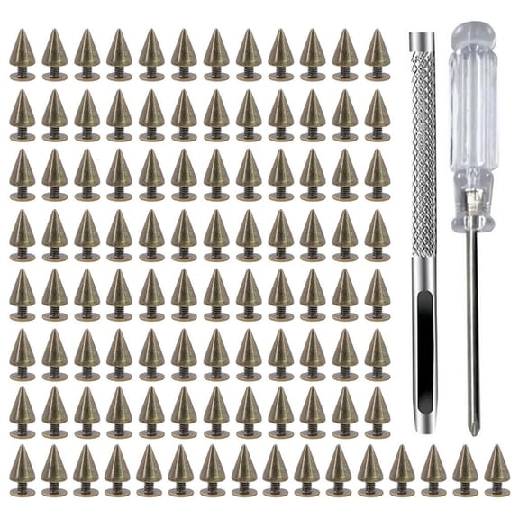 lanema 100 Pieces Elegant Sturdy Metal Spikes Decoration for Adding Charm to Clothing Shoes and Leather Craft Supplies