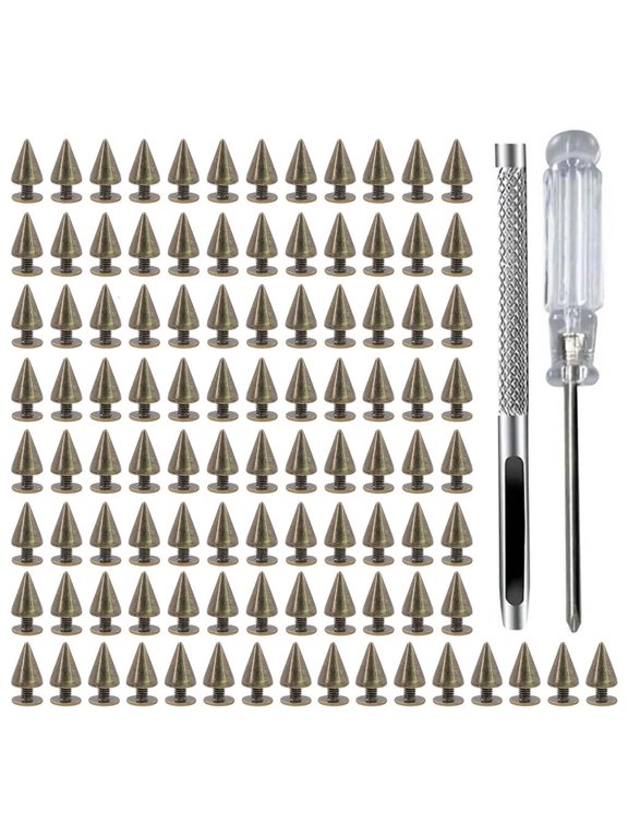 100 Pieces Elegant Sturdy Metal Spikes Decoration for Adding Charm to Clothing Shoes and Leather Craft Supplies