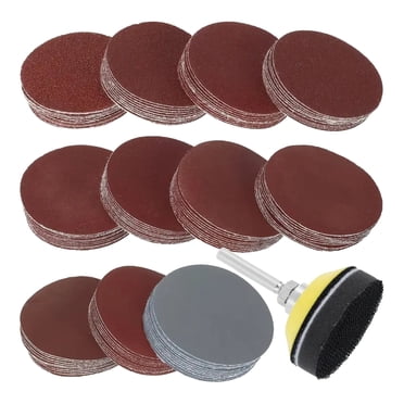100-Pack 25mm Sanding Discs With 1/8" Shank Backer Plate - Hook & Loop