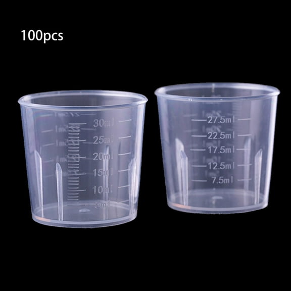 lanema 100Pieces/set Disposable Epoxy Resin Mixing Cups Clear Plastic Measuring Paint Epoxy Resin Art Supply Measurement