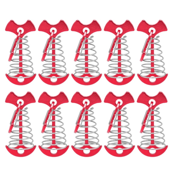 lanema 10Pcs Deck Planks Board Tent Stakes Fishbone Deck Anchors Peg with Spring Buckles