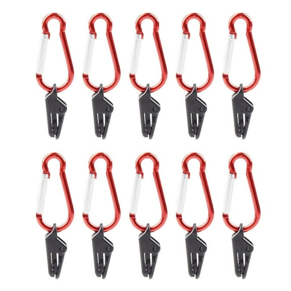 lanema 10Pcs proof Tarpaulin Clip Tighten Lock Grip with Carabiner Outdoor Camping Tent Clip Awning Tarp Clamps