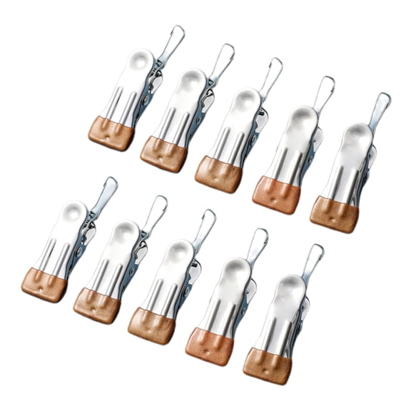 lanema 10pcs No Mark Clothes Clips Durable Water Resistant Plastic Clips With Chain Design For Balcony Bathroom Camping