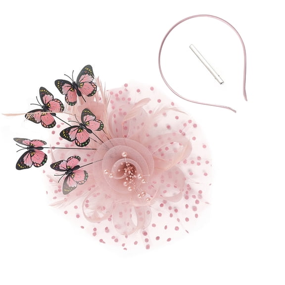 lanema 1920s Handmade Bridal Headpiece Veil Butterfly Hair Ornament Fascinator Wedding Party Essential