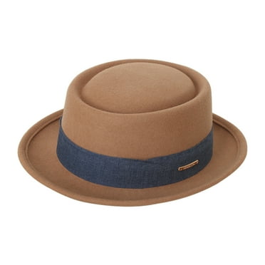 lanema 1920s Party Hat Adult Stage Props Cap Accessory Woolen Flat Top Hat Photo Bowler