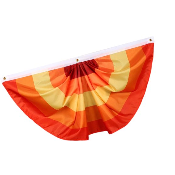 lanema 2 Pack Fall Decorative Folded Fan Flags Flags with Metal Grommets for Indoor and outdoor Thanksgiving Fall Party Decorations