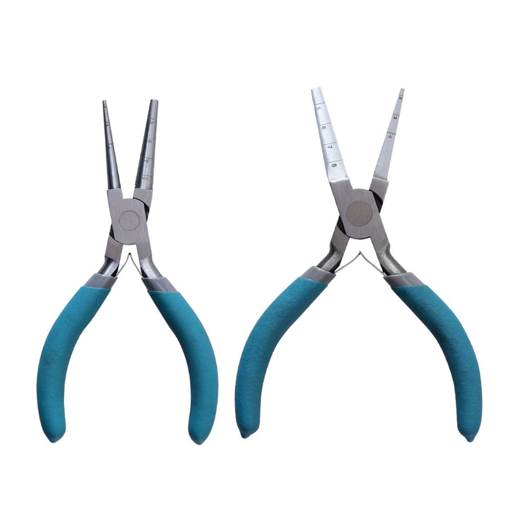 lanema 2 Pack Professional Jewelry Pliers Steel Texture Pliers Flat Nose Pliers Jewelry Making Pliers Chain Nose Pliers